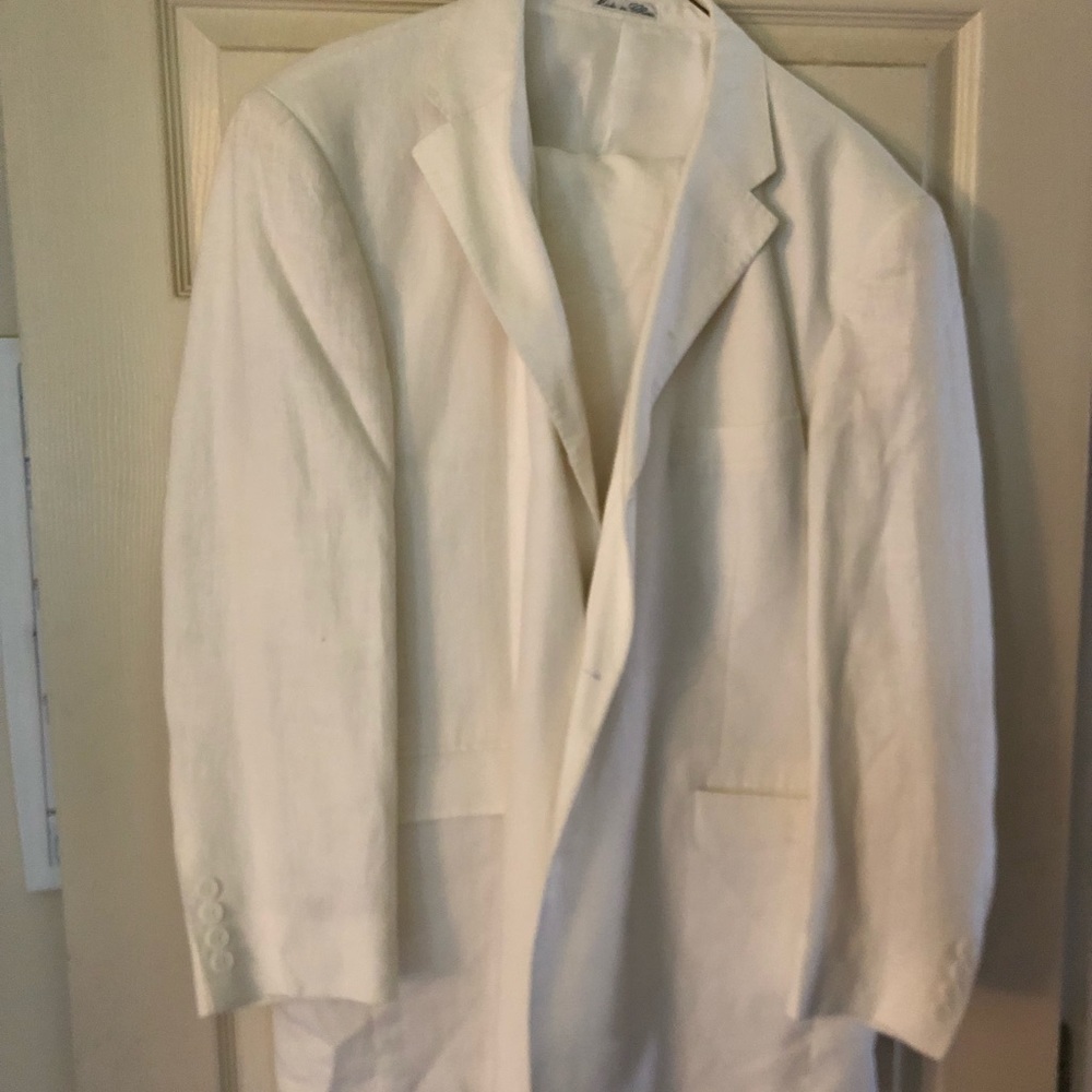 White Italian linen suit